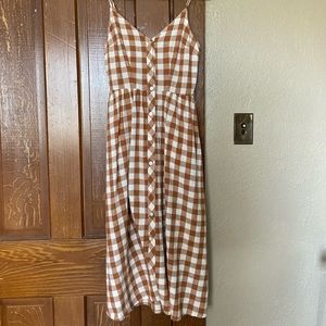 Gingham midi dress